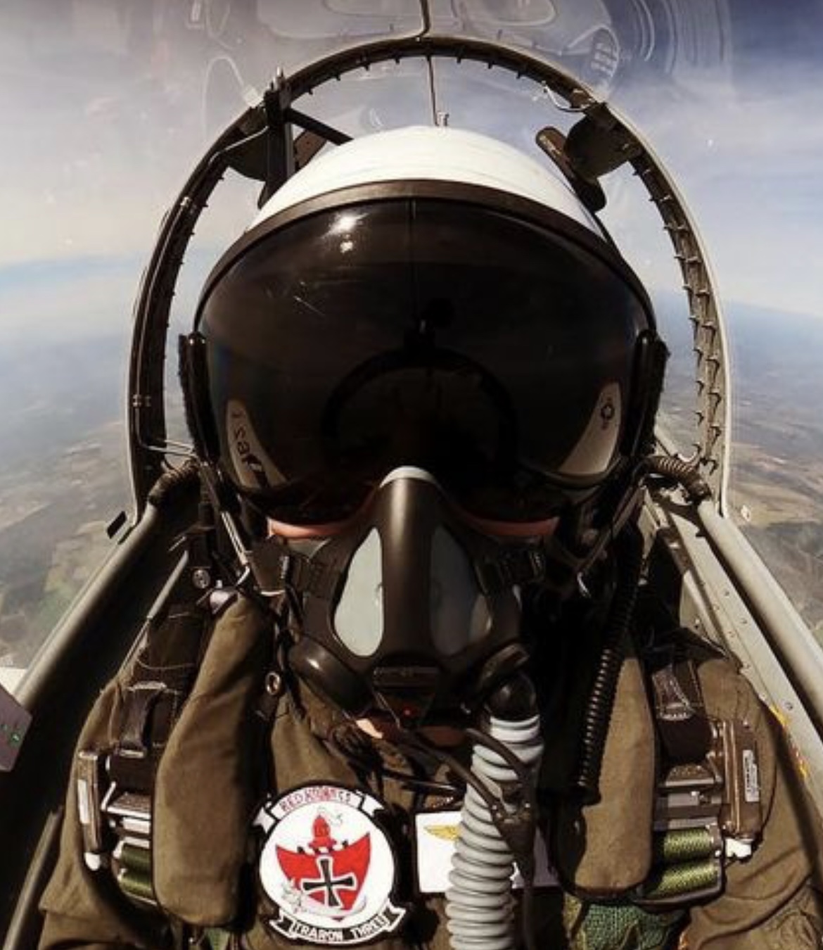 Zachary Smith in the cockpit of an EP-3